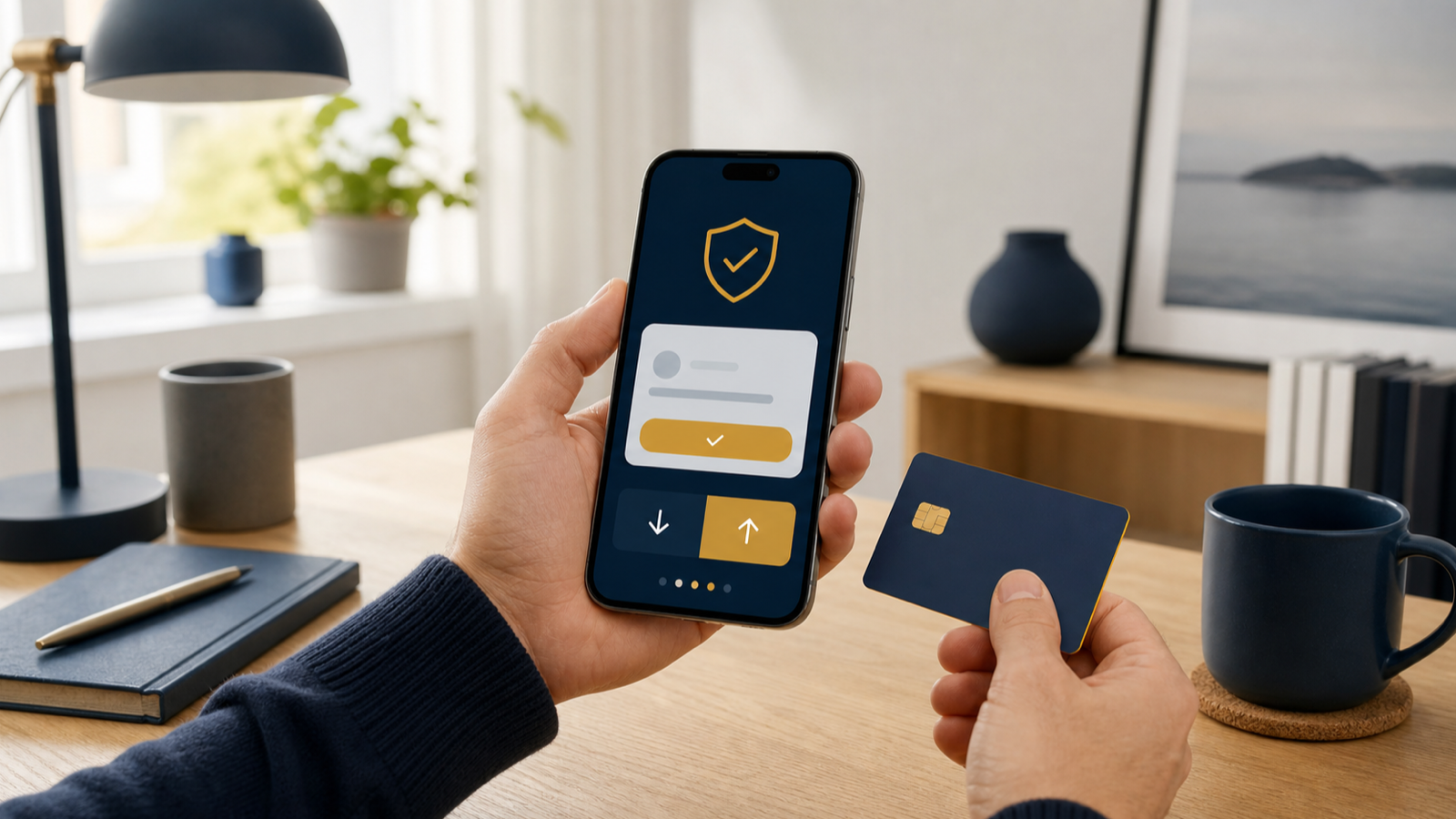 Pelaaja tarkistaa puhelimella Apple Pay -talletuksen hyväksynnän ja kasinon erillisen kotiutusreitin ennen maksamista.